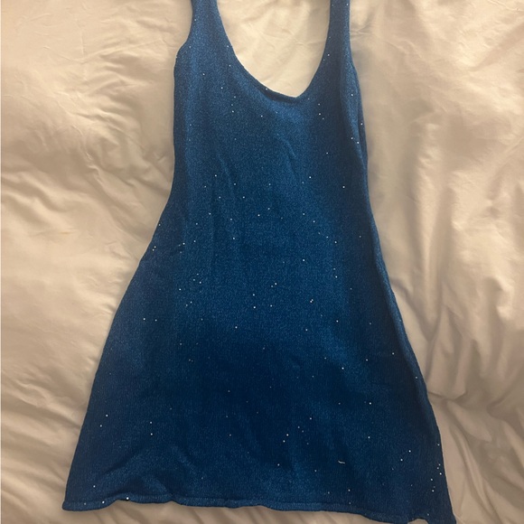 WeWoreWhat Cowl Mini Dress in Aquamarine - Picture 5 of 6